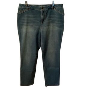 J JILL SIZE 14 TRIED & TRUE FIT SLIM ANKLE STRETCH HIGH RISE JEANS